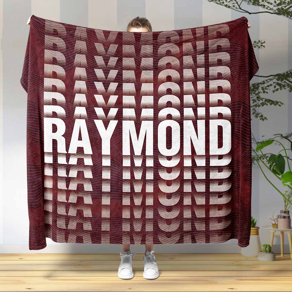 Personalized Gradient Name or Text Fleece Blanket-ilovevango