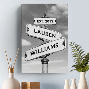 Always Beside You - Couple Personalized Custom Vertical Canvas - Gift For Husband Wife, Anniversary-ilovevango