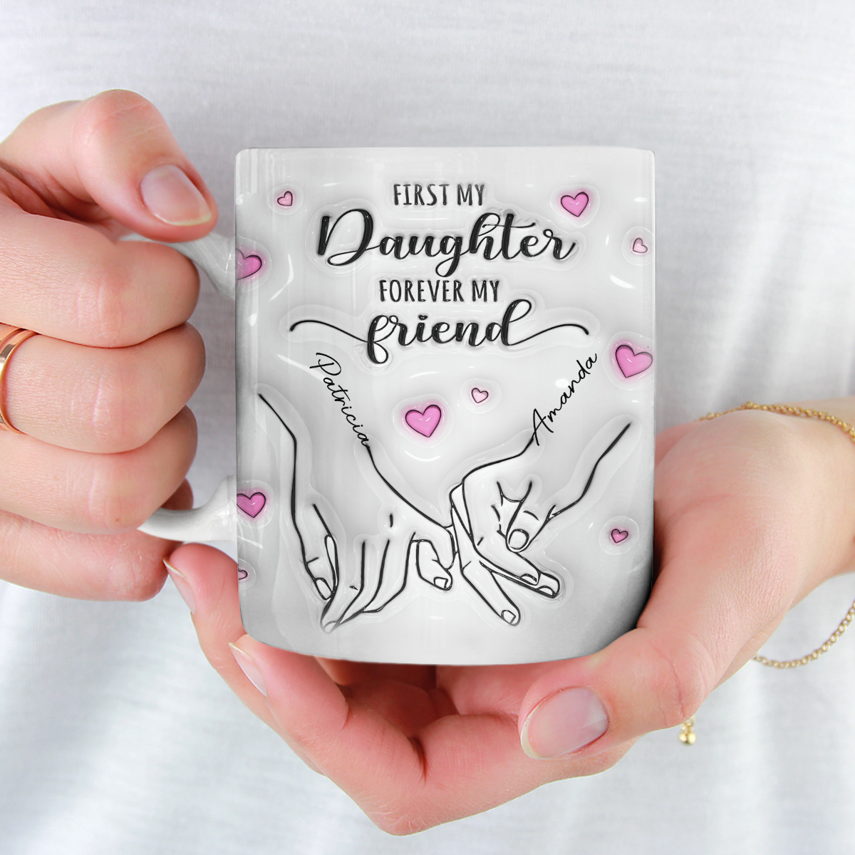 Always My Mother Forever My Friend - Family Personalized Custom 3D Inflated Effect Printed Mug - Gift For Mom, Daughter-ilovevango