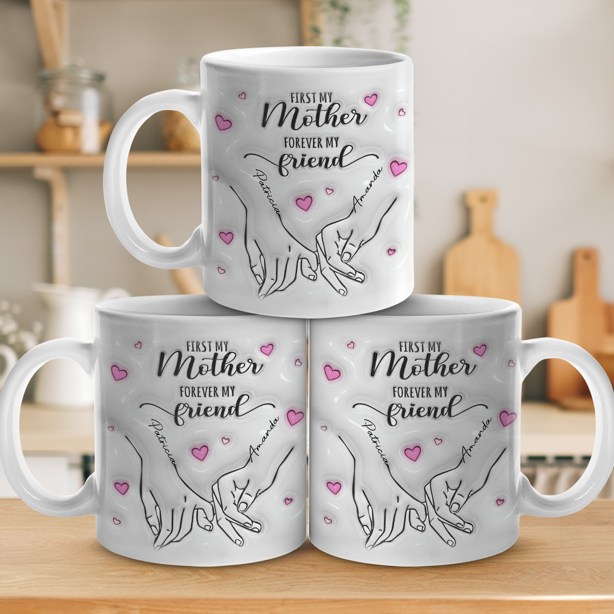 Always My Mother Forever My Friend - Family Personalized Custom 3D Inflated Effect Printed Mug - Gift For Mom, Daughter-ilovevango