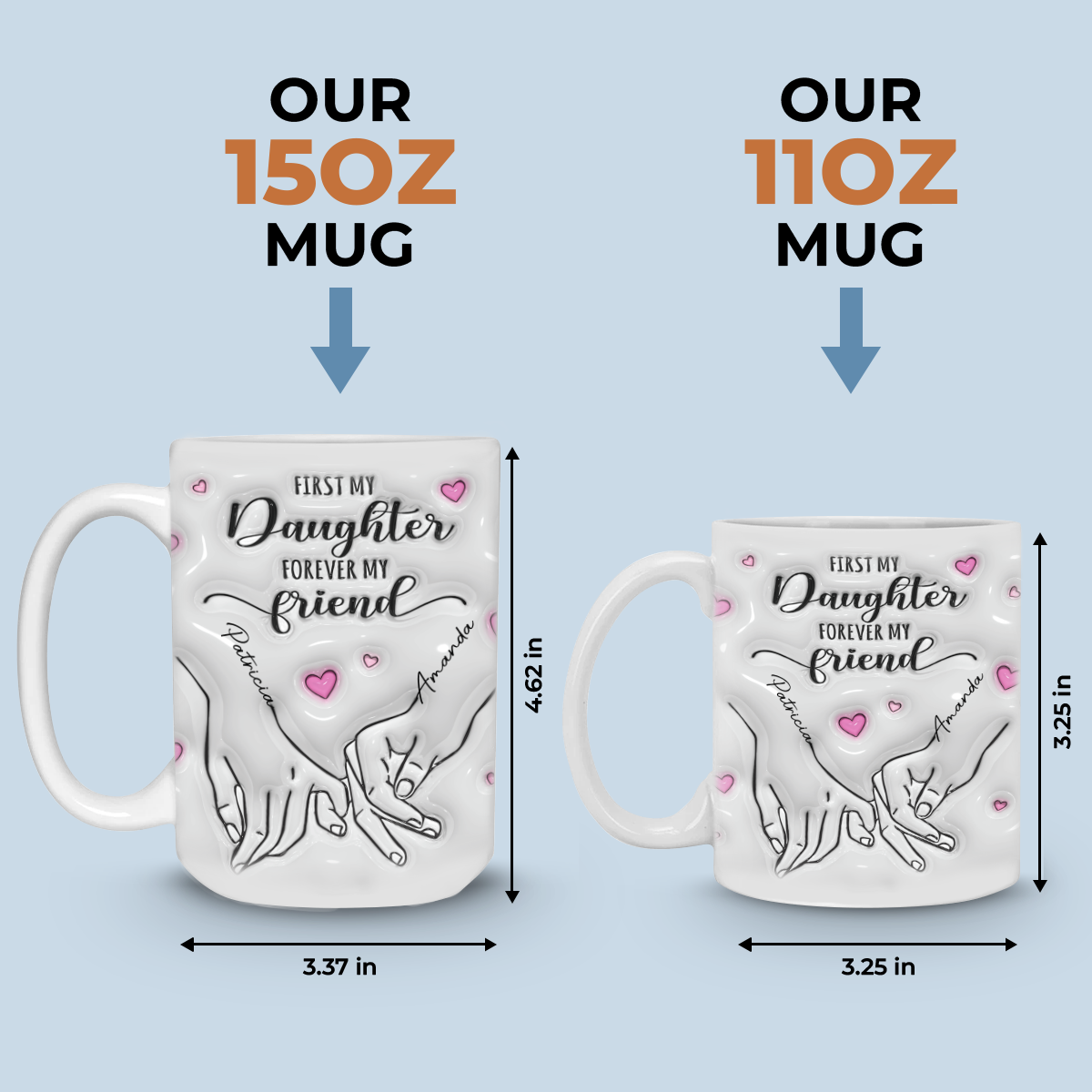 Always My Mother Forever My Friend - Family Personalized Custom 3D Inflated Effect Printed Mug - Gift For Mom, Daughter-ilovevango