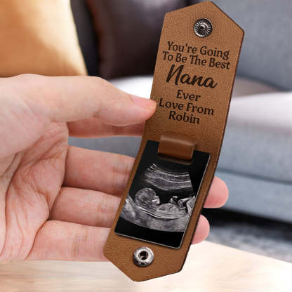 Custom Photo Going To Be The Best - Gift For Mom, Dad, New Parents - Personalized Leather Photo Keychain-ilovevango