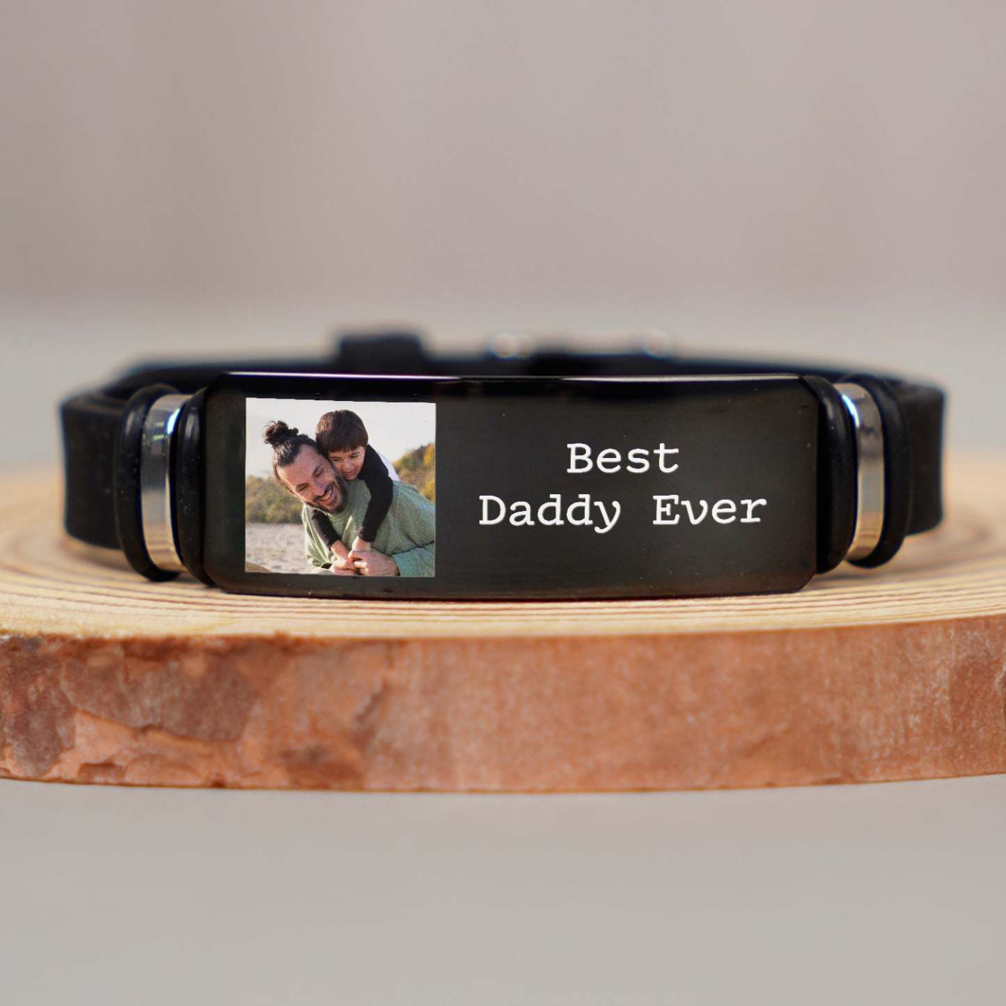 Custom Photo I Love You Daddy - Gift For Father - Personalized Engraved Bracelet-ilovevango