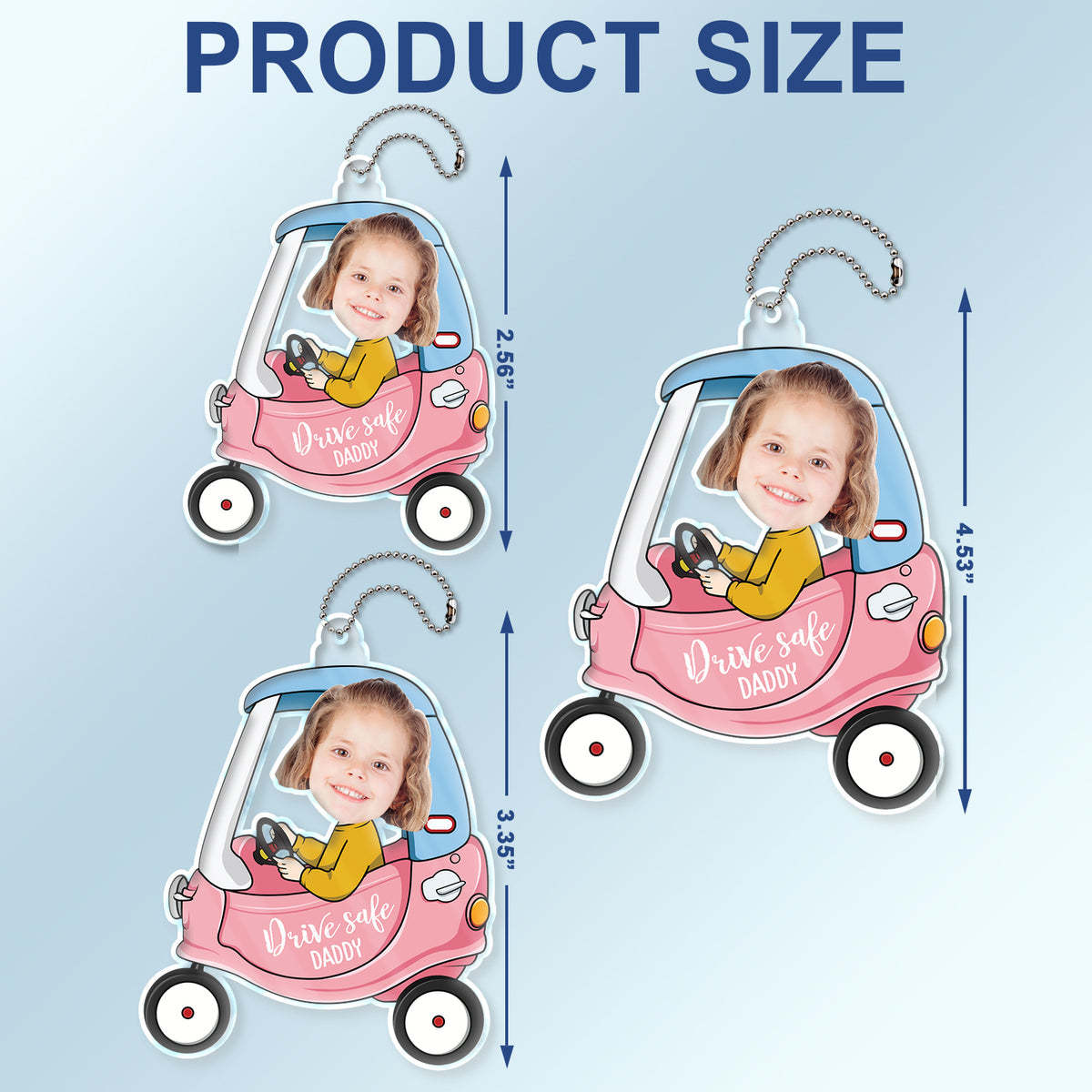 Custom Photo Drive Safe Daddy - Birthday, Loving Gift For Dad, Father, Papa, Grandpa - Personalized Acrylic Car Hanger-ilovevango