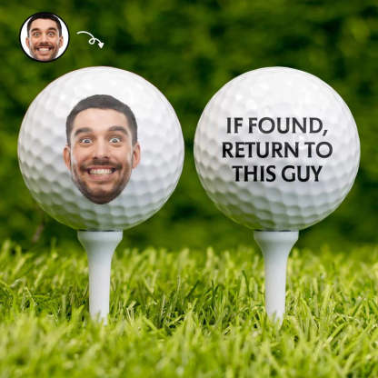 Custom Photo If Found Return To This Guy - Gift For Dad, Father, Grandpa, Golfer, Golf Lover - Personalized Golf Ball-ilovevango
