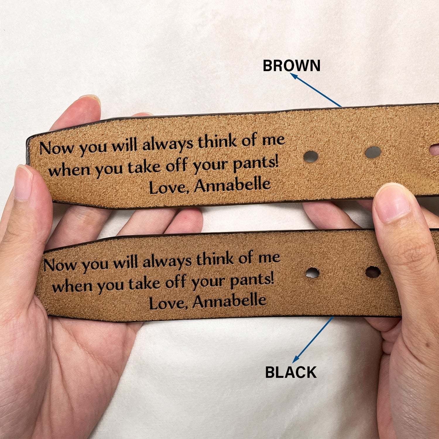 You Will Always Think Of Me - Gift For Husband, Boyfriend, Dad, Father, Couples - Personalized Engraved Leather Belt-ilovevango