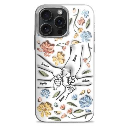 Hand In Hand, I Will Always Protect You - Gift For Mom, Grandma - 3D Inflated Effect Printed Personalized Clear Phone Case-ilovevango