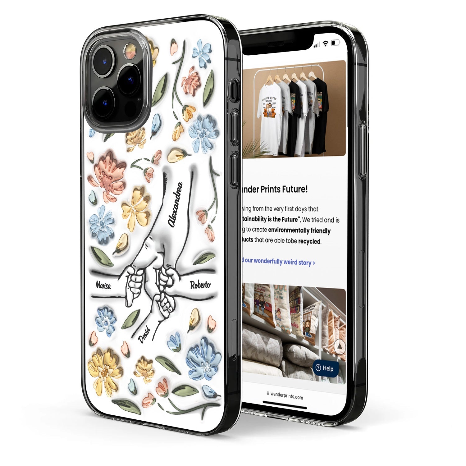 Hand In Hand, I Will Always Protect You - Gift For Mom, Grandma - 3D Inflated Effect Printed Personalized Clear Phone Case-ilovevango