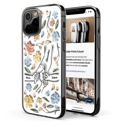 Hand In Hand, I Will Always Protect You - Gift For Mom, Grandma - 3D Inflated Effect Printed Personalized Clear Phone Case-ilovevango