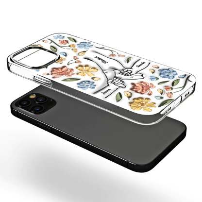 Hand In Hand, I Will Always Protect You - Gift For Mom, Grandma - 3D Inflated Effect Printed Personalized Clear Phone Case-ilovevango