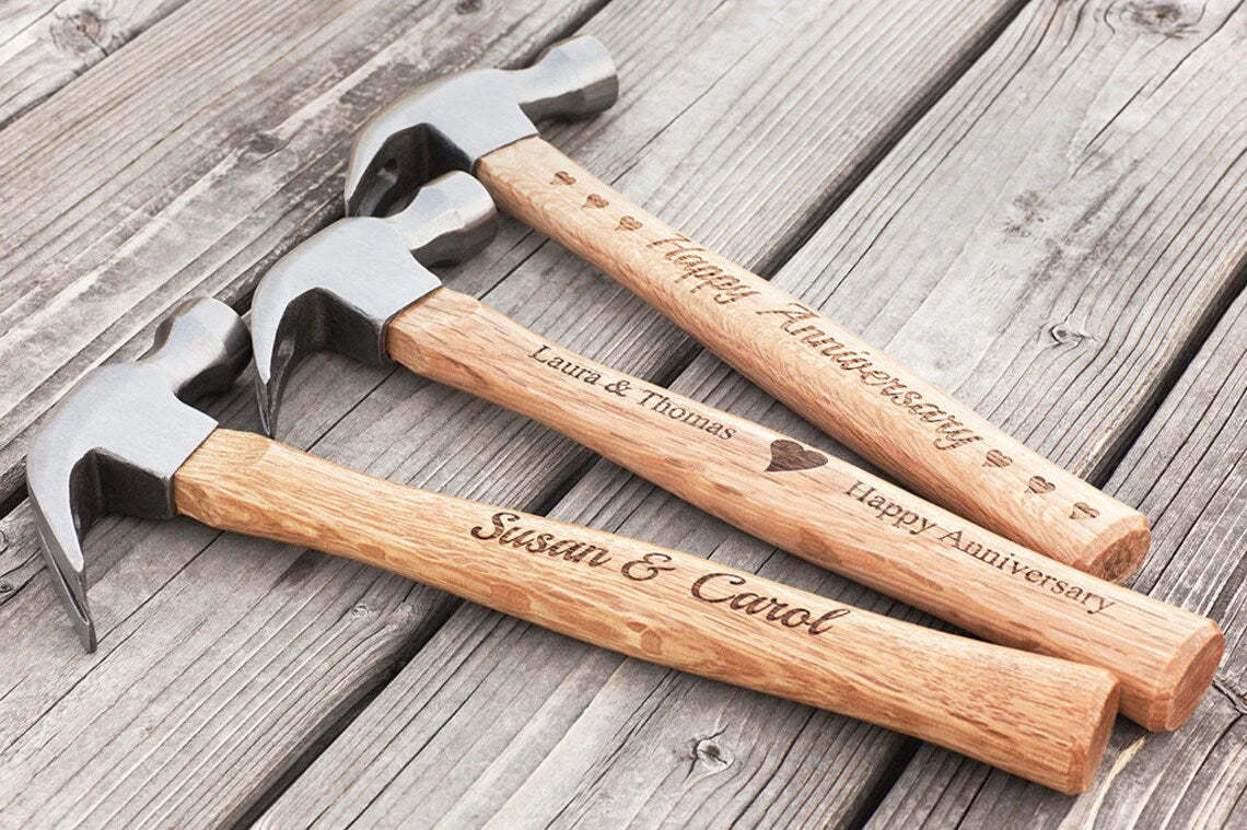 The Best Papa Ever - Family Personalized Custom Tape Measure/Hammer Set - Gifts to Father