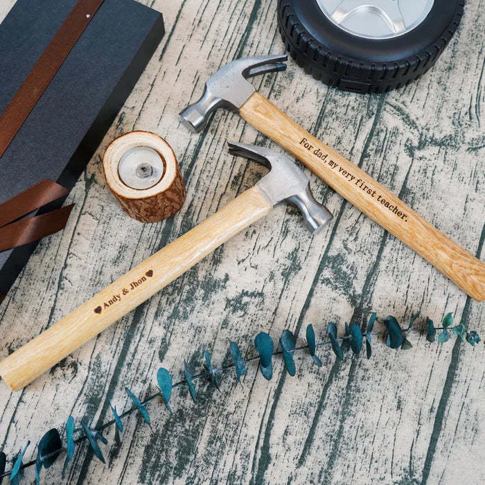 The Best Papa Ever - Family Personalized Custom Tape Measure/Hammer Set - Gifts to Father
