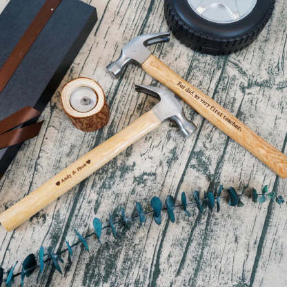 The Best Papa Ever - Family Personalized Custom Tape Measure/Hammer Set - Gifts to Father