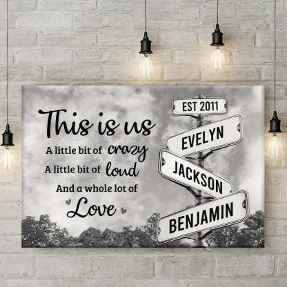 This Is Us, Full Of Love - Family Personalized Custom Horizontal Canvas - Gift For Family Members