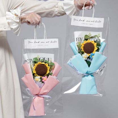 Mother's Day Gift Crochet Flowers Bouquet Handmade Knitted Sunflower Bouquet-ilovevango
