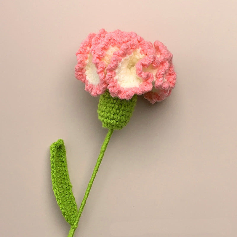 Mother's Day Gift Carnation Crochet Flower Handmade Knitted Flower Gift For Lover