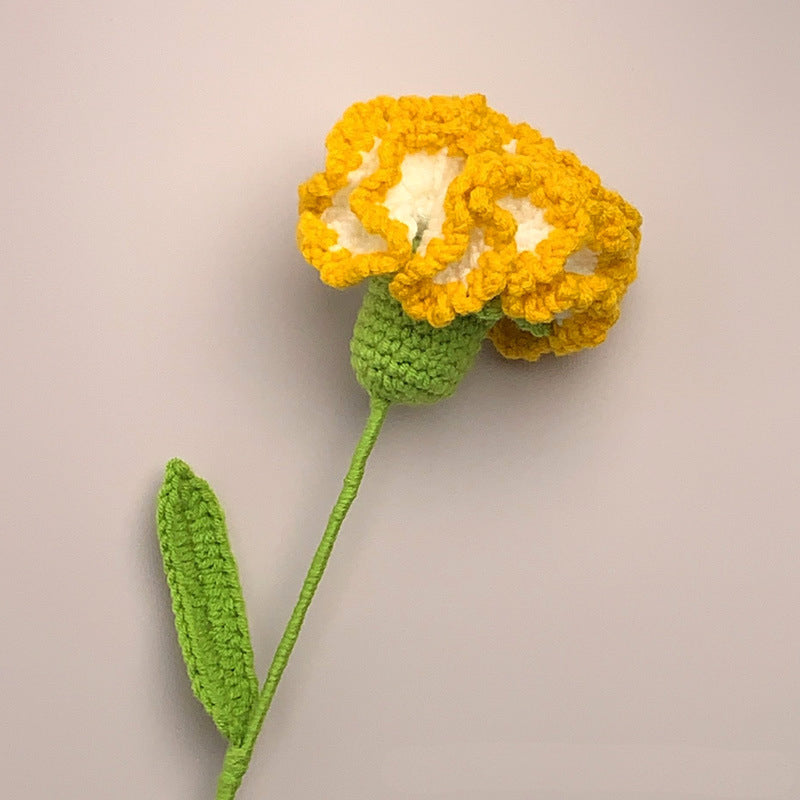 Mother's Day Gift Carnation Crochet Flower Handmade Knitted Flower Gift For Lover