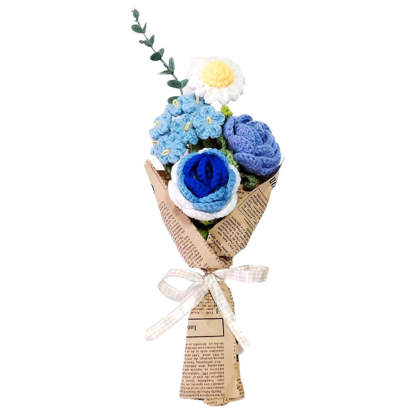 Mother's Day Gift Crochet Flowers Bouquet Handmade Knitted Rose Bouquet Gift For Her-ilovevango