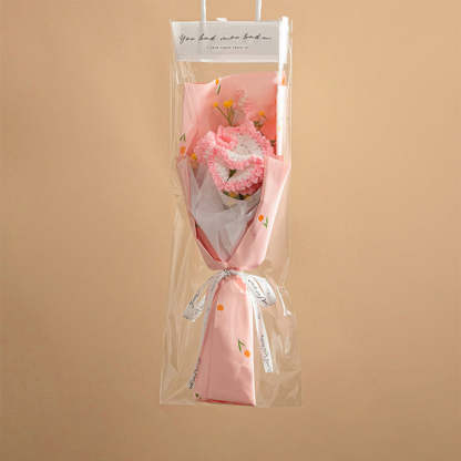 Mother's Day Gift Crochet Flowers Bouquet Handmade Knitted Tulip Carnation Bouquet With Light Strip Gift For Her-ilovevango