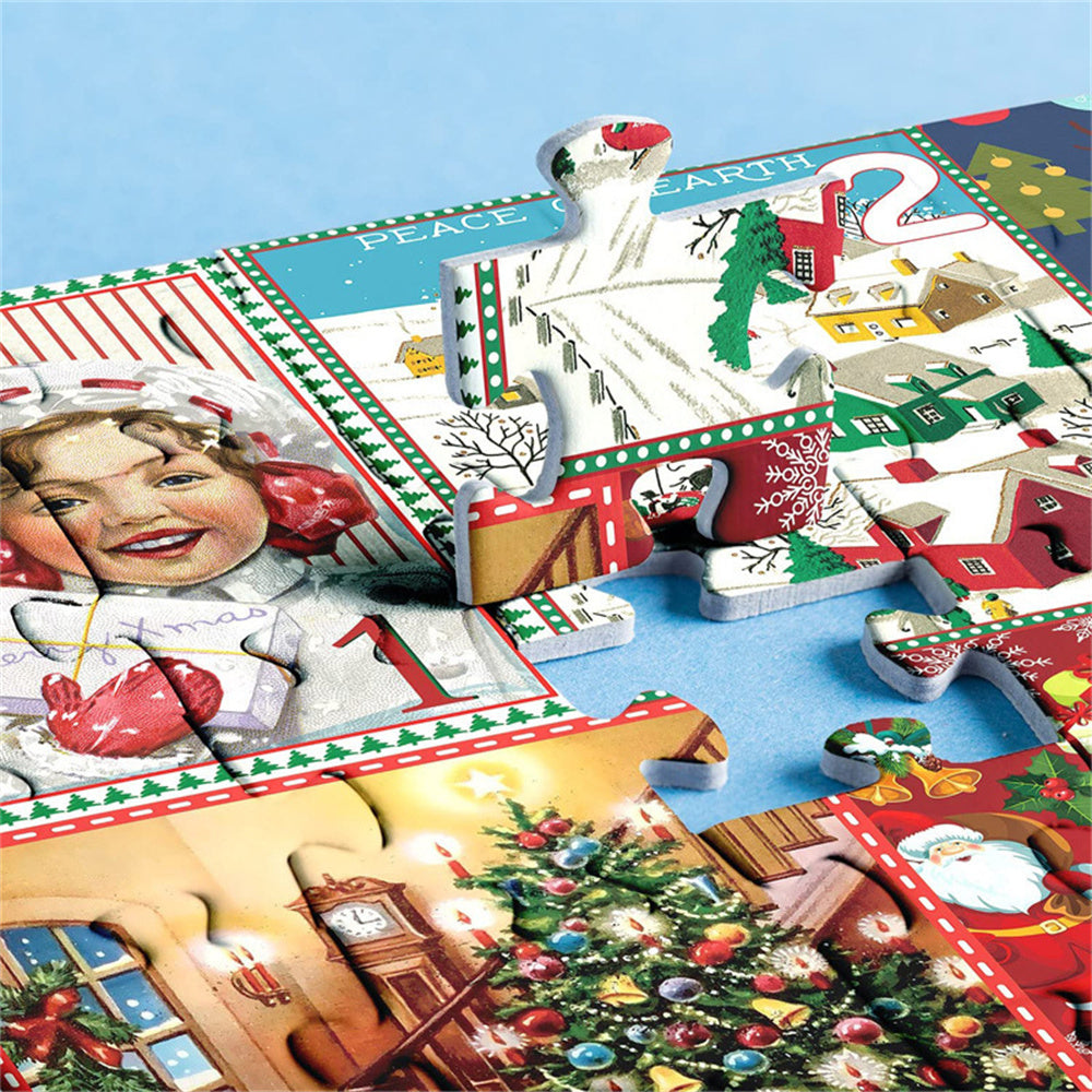Advent Calendar Christmas Jigsaw Puzzle - 24 Boxes Christmas Countdown Puzzle Toy Gift For Kid Adult-ilovevango