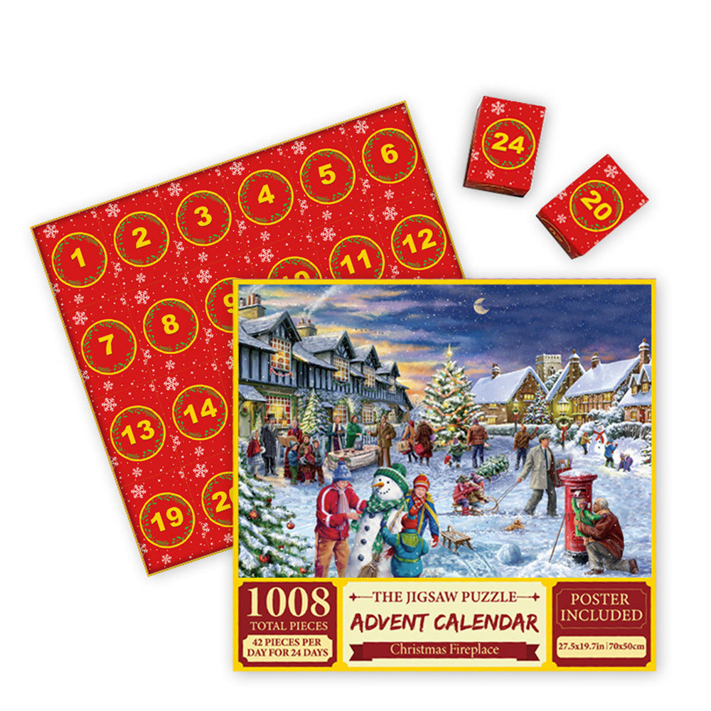 Advent Calendar Christmas Jigsaw Puzzle - 24 Boxes Christmas Countdown Puzzle Toy Gift For Kid Adult-ilovevango