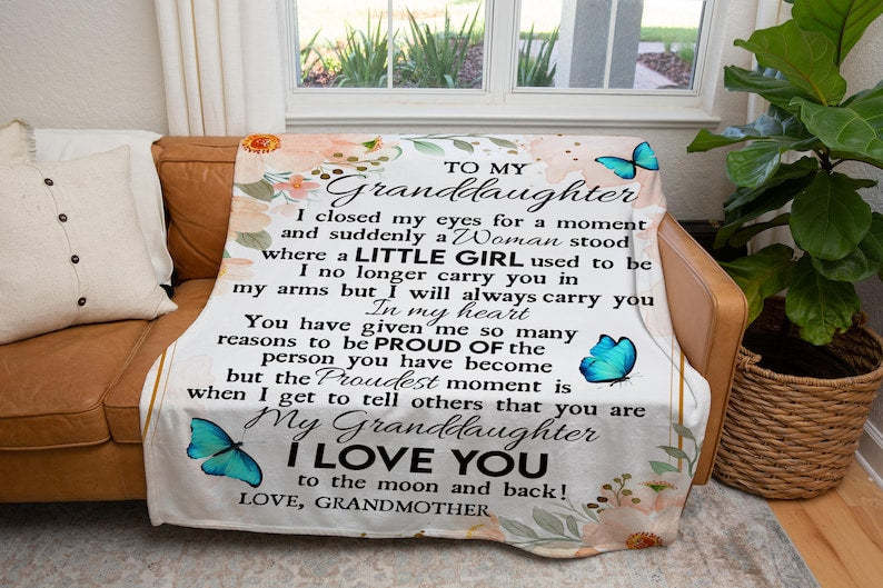 Custom Granddaughter Blanket Gift from Grandma-Unique Gifts