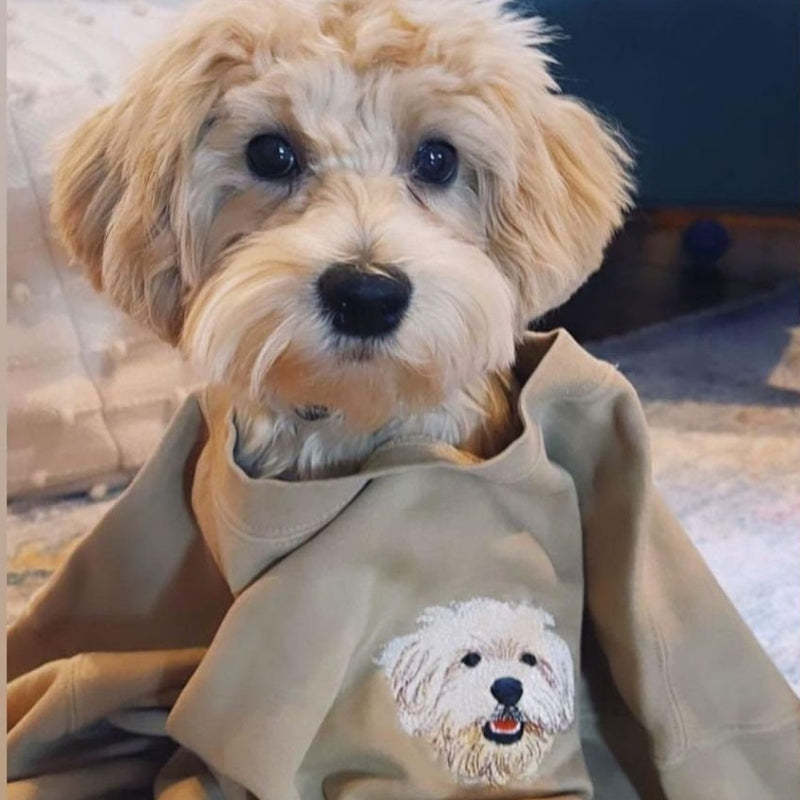 Personalized Pet Portrait Embroidered Sweatshirt T-shirt Hoodie