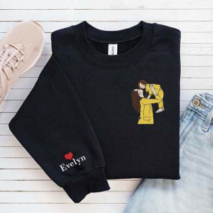 Custom Photo Portrait Embroidered Sweatshirt