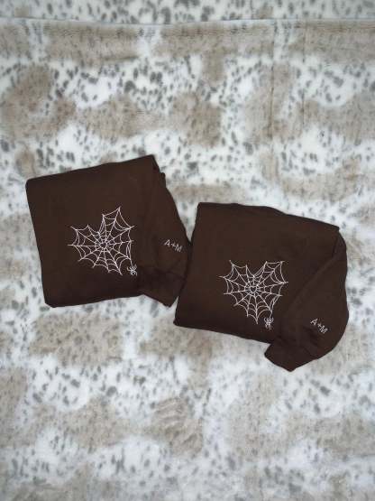 Customizable Matching Spider Web Heart For Besties And Couples-ilovevango