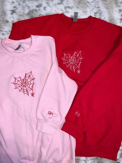 Customizable Matching Spider Web Heart For Besties And Couples-ilovevango