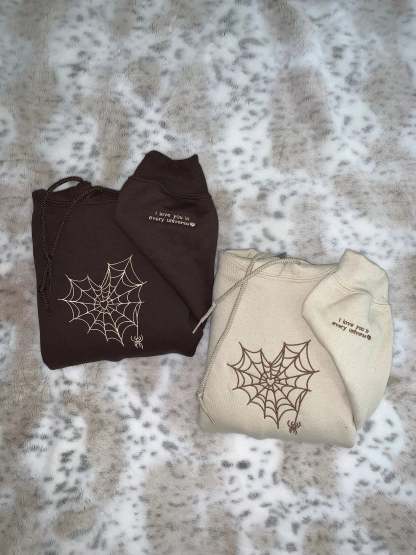Customizable Matching Spider Web Heart For Besties And Couples-ilovevango