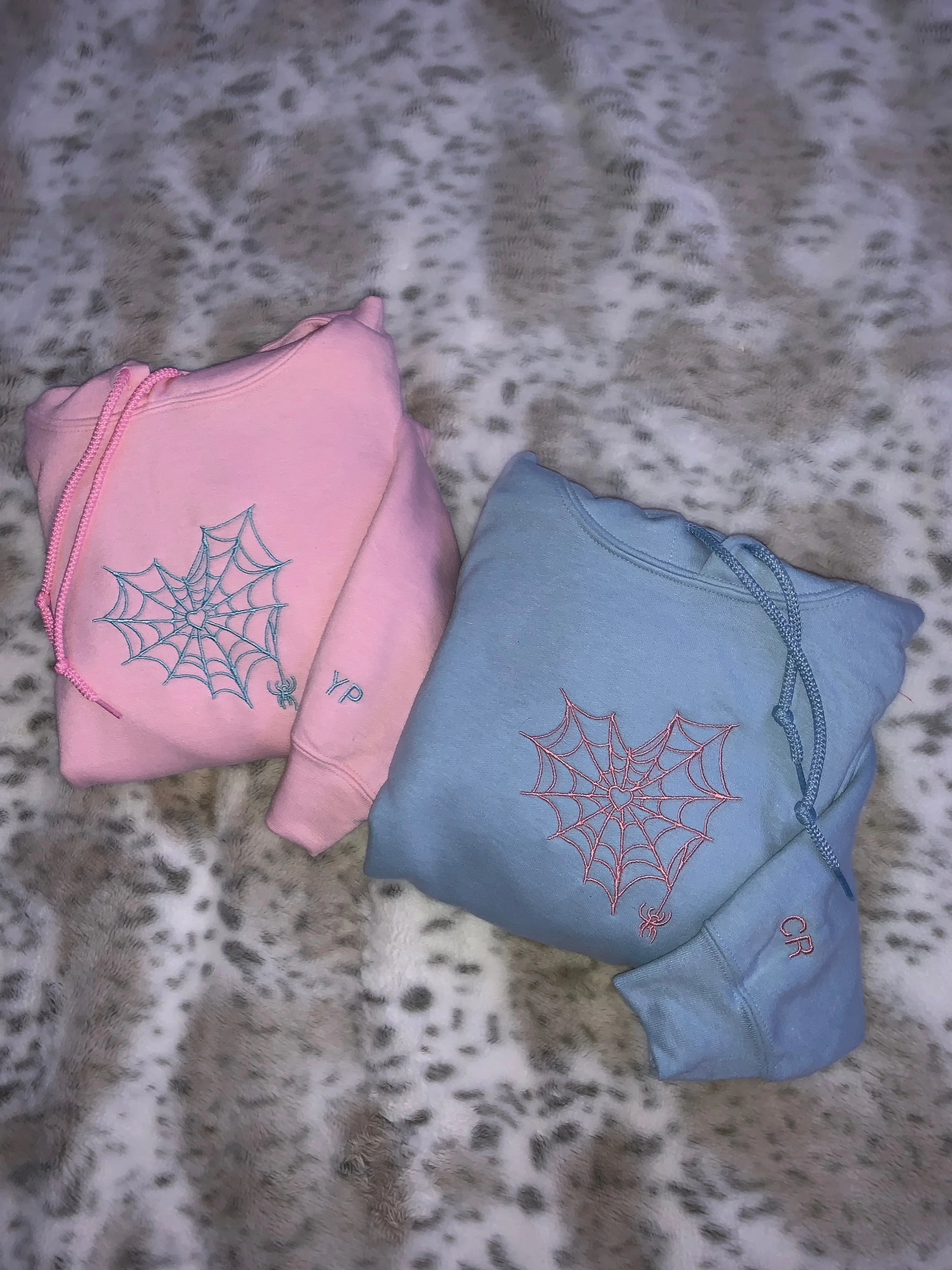Customizable Matching Spider Web Heart For Besties And Couples-ilovevango