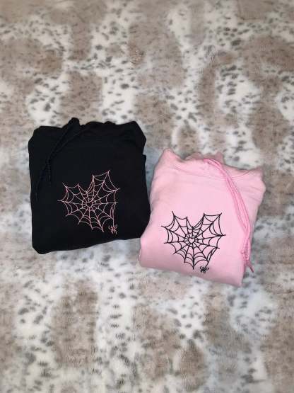 Customizable Matching Spider Web Heart For Besties And Couples-ilovevango