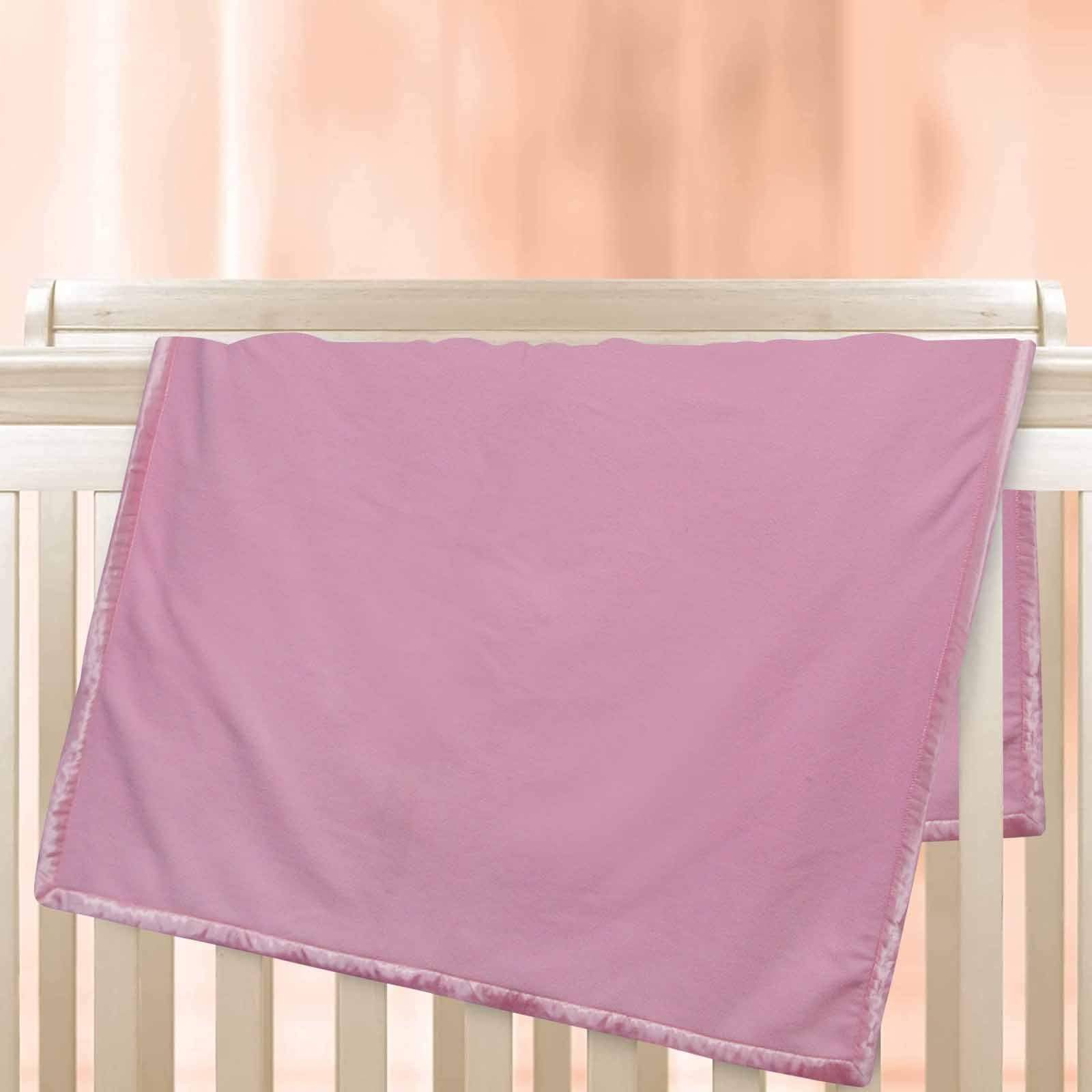 Personalized Newborn Gift Baby Blanket-Name and Date with Infant Heart Feet Design-Pink or Blue
