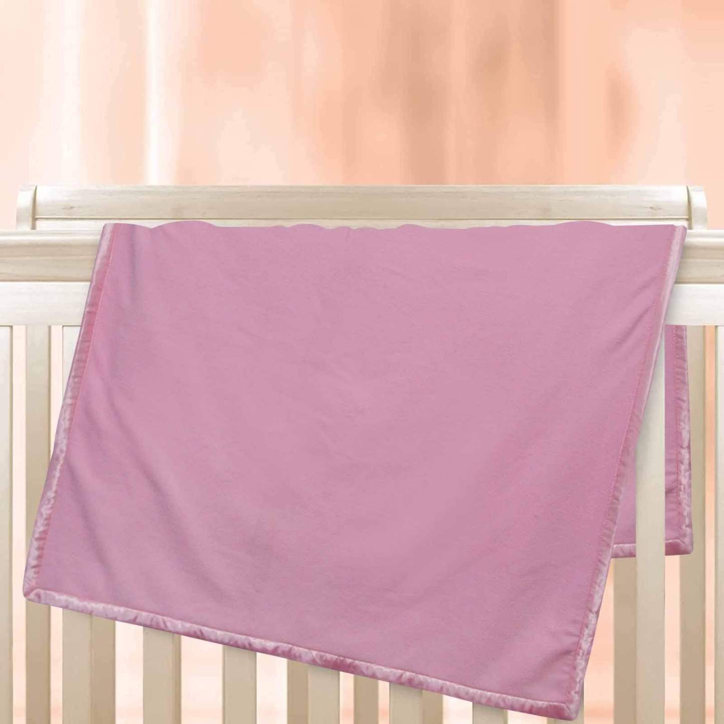 Personalized Newborn Gift Baby Blanket-Name and Date with Infant Heart Feet Design-Pink or Blue