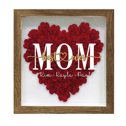 Best Mommy Ever - Personalized Flower Shadow Box