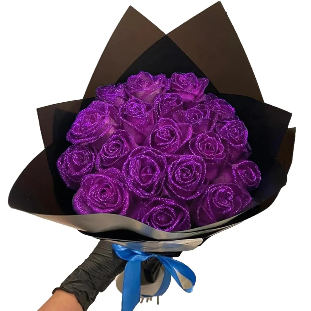 💕Glitter Rose Bouquet💕Couple Glitter Everlasting Rose Bouquet (Never