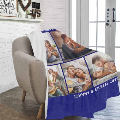 Custom Blanket with Picture & Text Personalized Throw Blankets Gift for Couples-ilovevango