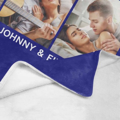 Custom Blanket with Picture & Text Personalized Throw Blankets Gift for Couples-ilovevango