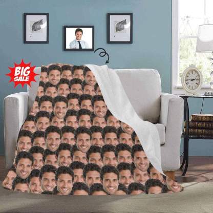 Custom Fleece Face Blanket - Print Your Picture, Photo - Personalized Funny Cozy Plush Keepsake Blanket-ilovevango