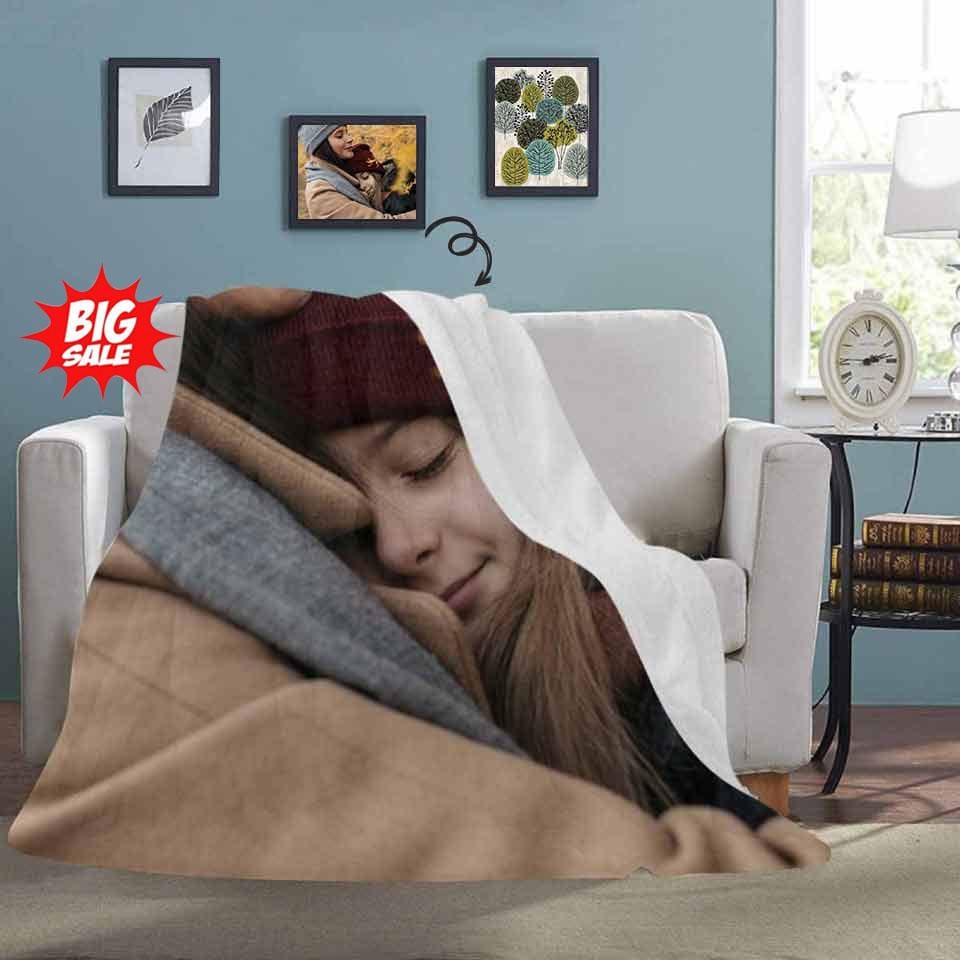 Custom Photo Mom & Daughter Ultra-Soft Micro Fleece Blanket-ilovevango