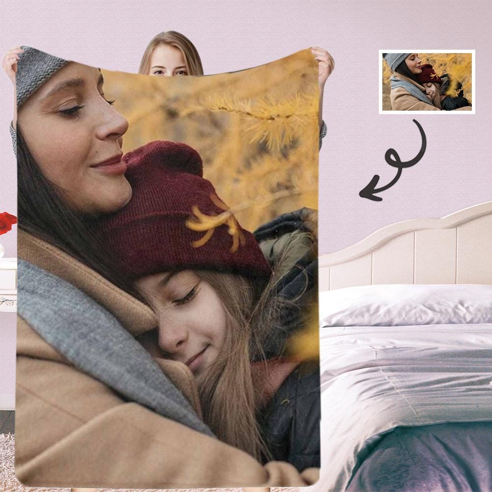 Custom Photo Mom & Daughter Ultra-Soft Micro Fleece Blanket-ilovevango