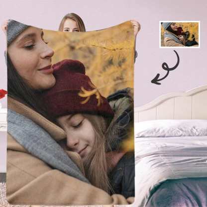 Custom Photo Mom & Daughter Ultra-Soft Micro Fleece Blanket-ilovevango