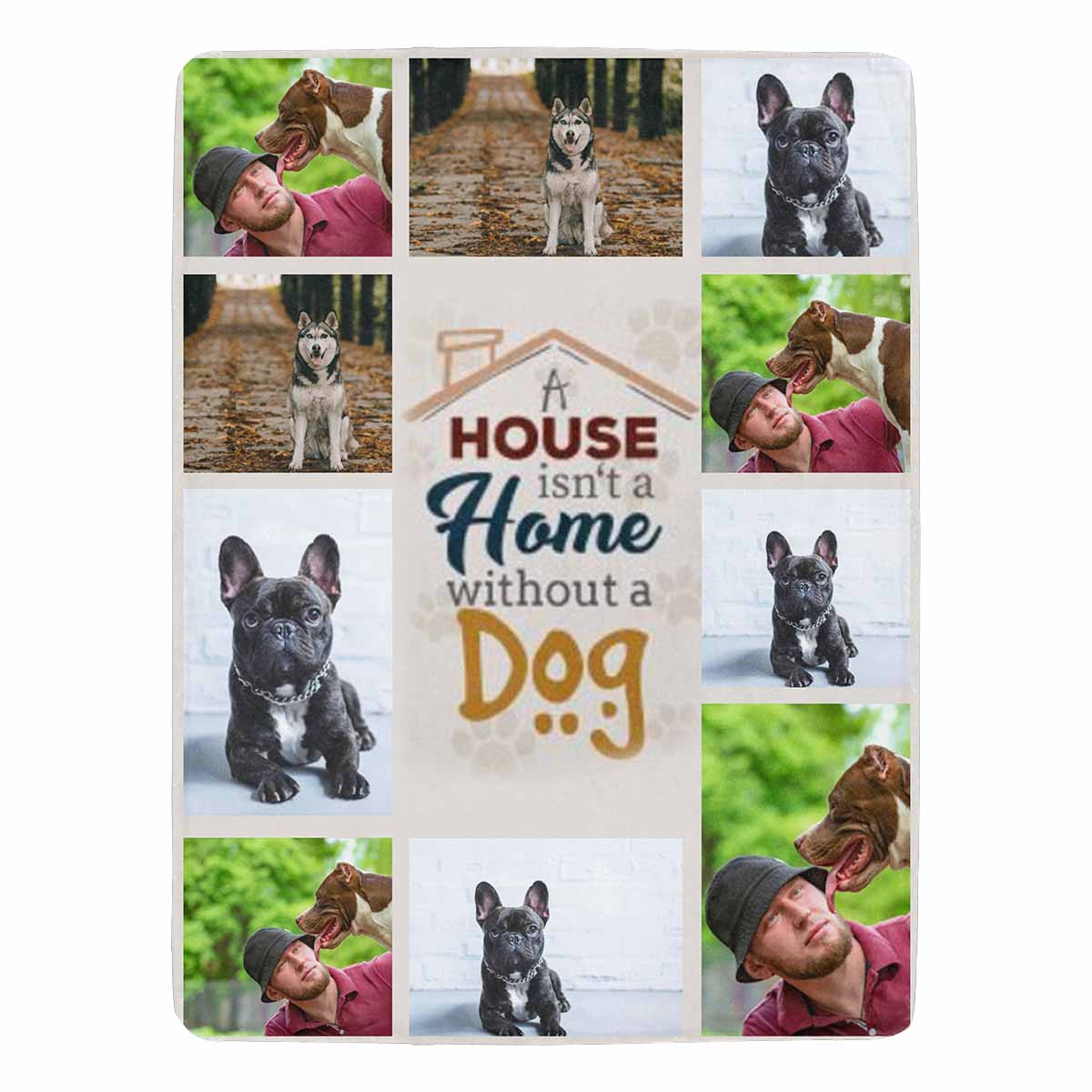 Personalized Dog House Throw Blanket, Custom Blanket With Photo, Custom Photo My Dog Ultra-Soft Micro Fleece Blanket, Customized Throw Blanket For Kids/Adults/Family, Souvenir, Gift-ilovevango