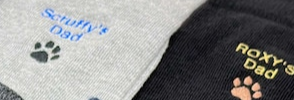 Custom Pet Parent Socks with Embroidered Cat or Dog Name & Paw Print | Personalised Gift for Animal Lovers-ilovevango