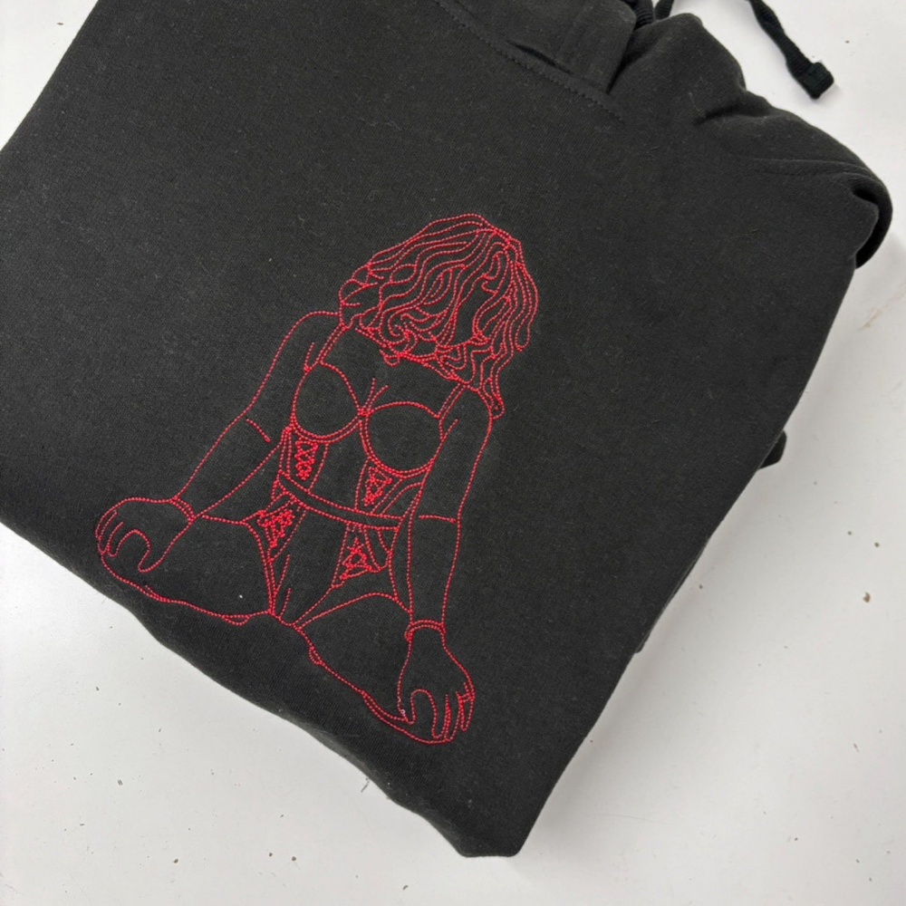Custom Embroidered Sweatshirt – Personalized Sexy Portrait Gift for Him 💕🔥
