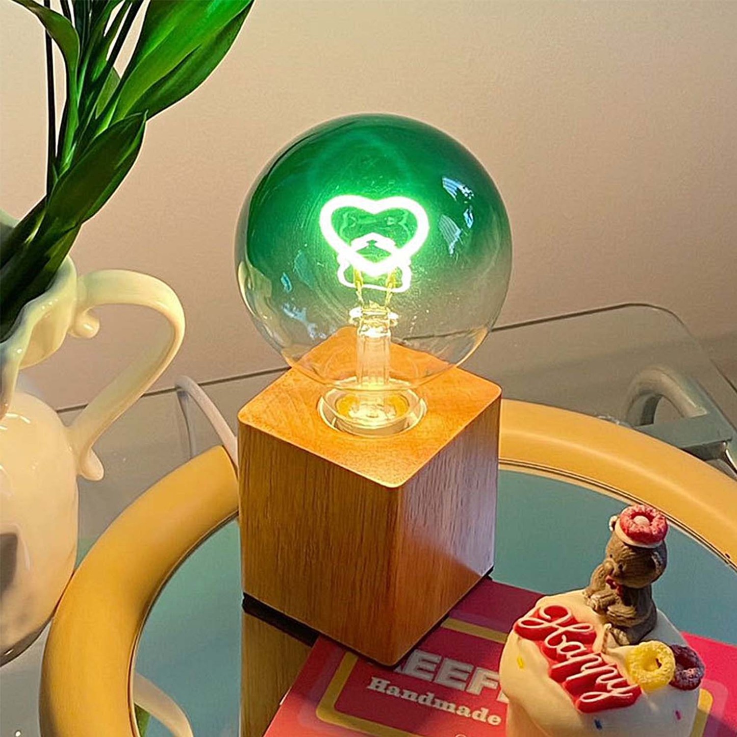 Custom Text Light and Shadow Love Dimmable Bedside Lamp