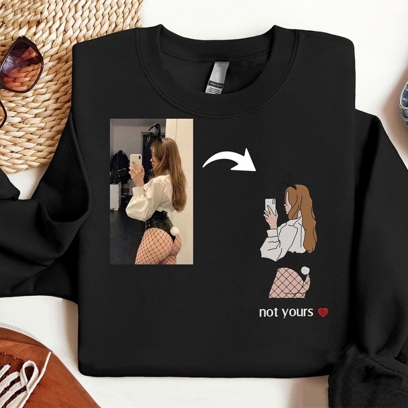 ❤️🔥Custom Full Color Embroidered Sweatshirt Portrait Couple/Dad/Mom - Family Gift