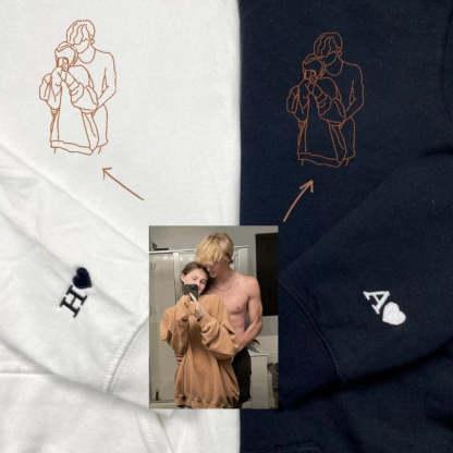 Personalized Embroidered Outline Photo Sweatshirt