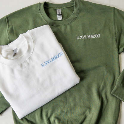 Custom Embroidered Roman Numeral Custom Roman numeral sweatshirt